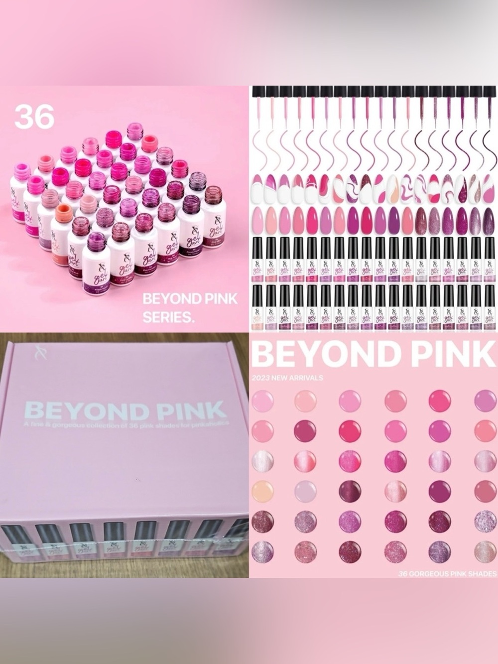 *NIB* BEYOND PINK 36 Shades Of Pink Gel Nail Polish
